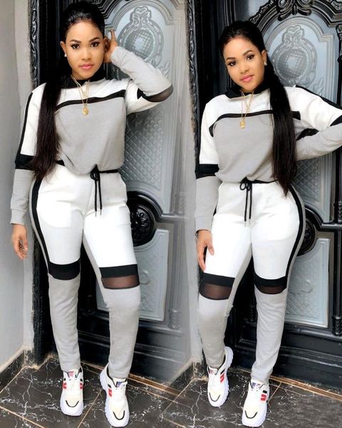 2020 autumn winter women long-sleeved sweater joggers pants suit two pieces set fashion sportswear tracksuit outfit, White
2020 autumn winter women long-sleeved sweater joggers pants suit two pieces set fashion sportswear tracksuit outfit, White