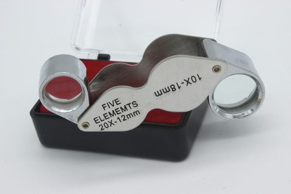 folding high magnification metal frame 20x 12mm 10x 18mm twin magnifying glasses, for reading and appraise jewelry
folding high magnification metal frame 20x 12mm 10x 18mm twin magnifying glasses, for reading and appraise jewelry
