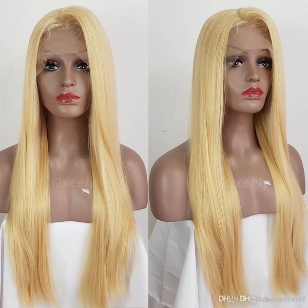 613 hair lace front wig long straight light blonde color glueless synthetic lace front wigs natural hairline 24inch, Black
613 hair lace front wig long straight light blonde color glueless synthetic lace front wigs natural hairline 24inch, Black