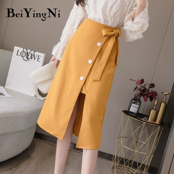 beiyingni knee-length skirt women buttons lace-up elegant 2020 office ladies skirts solid color casual saias mujer split bottoms, Black
beiyingni knee-length skirt women buttons lace-up elegant 2020 office ladies skirts solid color casual saias mujer split bottoms, Black