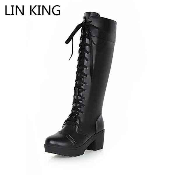 lin king big size 48 women warm winter boots lace-up square heel boots knee high round toe cosplay slim lady long, Black
lin king big size 48 women warm winter boots lace-up square heel boots knee high round toe cosplay slim lady long, Black