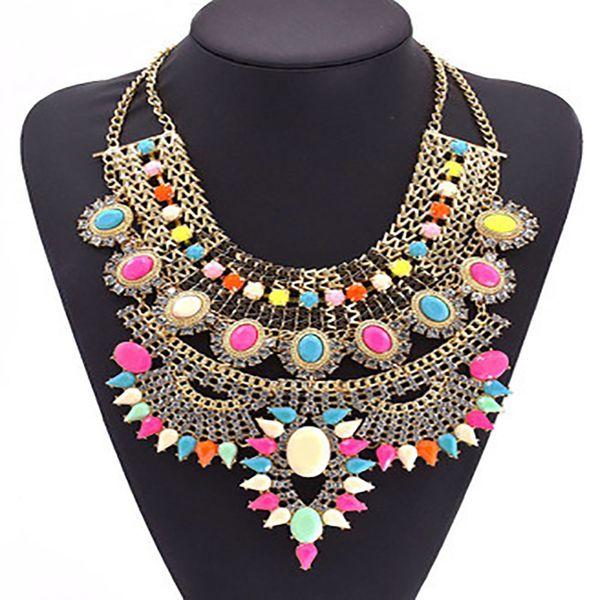 chokers necklace women large collar necklaces female crystal big bib boho ethnic costume jewelry 2021, Golden;silver 
chokers necklace women large collar necklaces female crystal big bib boho ethnic costume jewelry 2021, Golden;silver