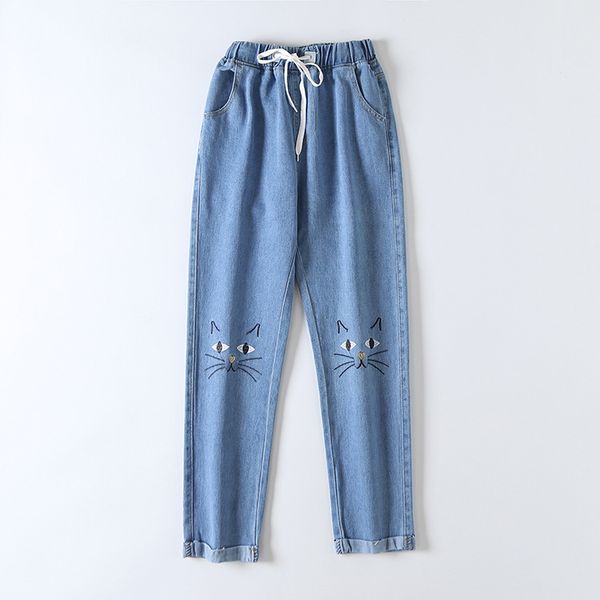 осень denim (щиколоток штаны) student сыпучие-fit вышитые cute cat beard шнуровке высокой талией straight-ноги штаны s28176, Blue
осень denim (щиколоток штаны) student сыпучие-fit вышитые cute cat beard шнуровке высокой талией straight-ноги штаны s28176, Blue