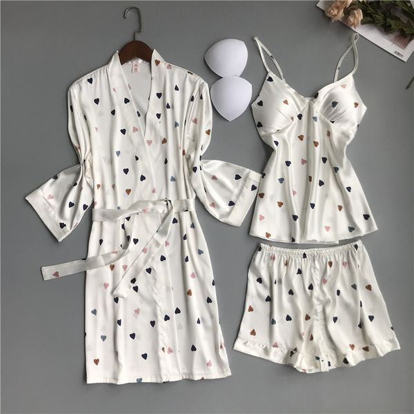 spring summer satin pajamas sets for women 3 pieces silk pyjama female korean style thin pijama with chest pads nightwear, Black;red
spring summer satin pajamas sets for women 3 pieces silk pyjama female korean style thin pijama with chest pads nightwear, Black;red