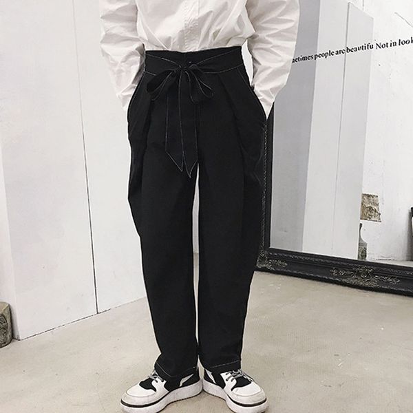 moda masculina casual perna larga calça masculina feminino arco fita harem pant palco mostrar calças, Black
moda masculina casual perna larga calça masculina feminino arco fita harem pant palco mostrar calças, Black
