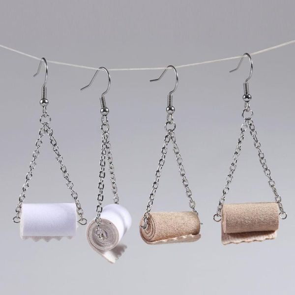 fostfo roll paper hanging earrings fashion funny 3d paper towel geometric creative towel toilet female earrings, Silver
fostfo roll paper hanging earrings fashion funny 3d paper towel geometric creative towel toilet female earrings, Silver