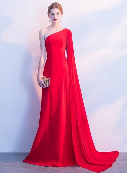 new and elegant red chiffon formal evening prom dress black single shoulder long dresses party dresses, Black;red
new and elegant red chiffon formal evening prom dress black single shoulder long dresses party dresses, Black;red