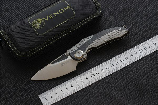 

VENOM броня M390 сталь титан CF Флиппер складной нож открытый кемпинг охота выживания карманный кухня фруктовые ножи EDC инструменты