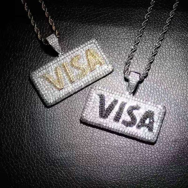 iced out visa card pendant necklaces for men women luxury designer bling diamond letter visa pendants gold chain necklace jewelr love gift, Silver
iced out visa card pendant necklaces for men women luxury designer bling diamond letter visa pendants gold chain necklace jewelr love gift, Silver