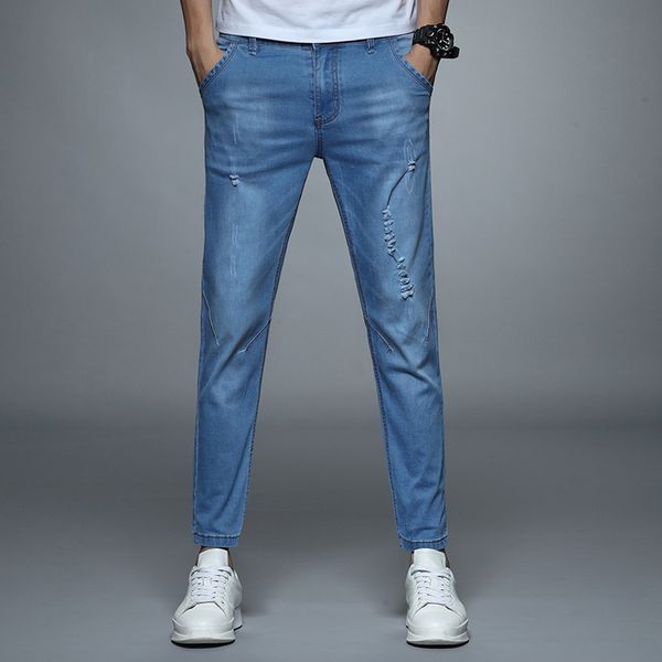 men's jeans 2021 fashion blue mens pants ankle-length pencil elastic spandex cotton classic casual slim trouser
men's jeans 2021 fashion blue mens pants ankle-length pencil elastic spandex cotton classic casual slim trouser