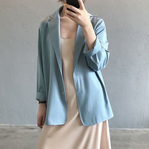 2020 new women summer blazer thin coat turn down collar women spring coat casaco feminino pure color for, White;black
2020 new women summer blazer thin coat turn down collar women spring coat casaco feminino pure color for, White;black