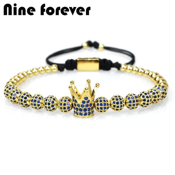 nine forever blue crown charms bracelet men jewelry braiding macrame beads bracelets for women pulseira masculina feminina gifts j190704, Black
nine forever blue crown charms bracelet men jewelry braiding macrame beads bracelets for women pulseira masculina feminina gifts j190704, Black