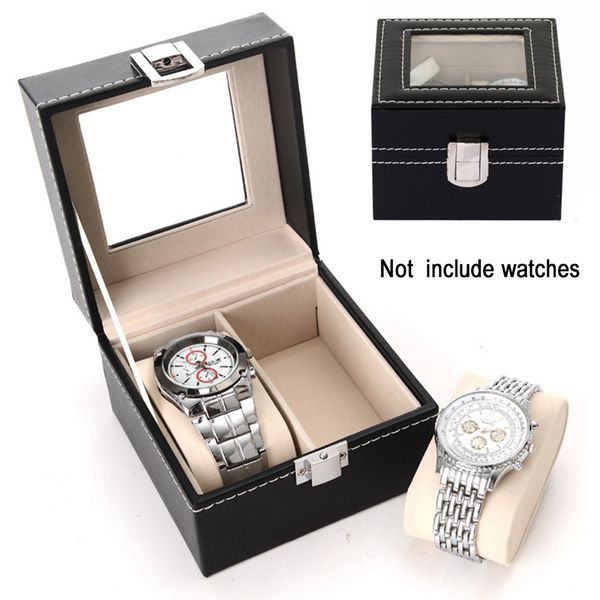 2 slots organizer watch box professional faux leather jewelry dispay bracelet lock closure holder gift protective storage rings, Black;blue
2 slots organizer watch box professional faux leather jewelry dispay bracelet lock closure holder gift protective storage rings, Black;blue