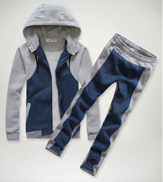lovers sporting suits men autumn winter plus velvet warm mens patched color hooded jackets + pants sets sportswear famous, Gray
lovers sporting suits men autumn winter plus velvet warm mens patched color hooded jackets + pants sets sportswear famous, Gray