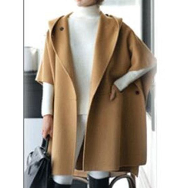 women wool coat plus size poncho slim autumn winter casual cloak outerwear warm red capes loose fashion lady black hooded coats
women wool coat plus size poncho slim autumn winter casual cloak outerwear warm red capes loose fashion lady black hooded coats