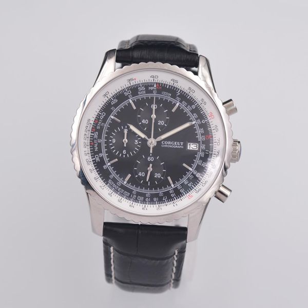 quartz watch corgeut chronograph mens watches male clock fashion leather wrist watch date relogio masculino, Slivery;brown
quartz watch corgeut chronograph mens watches male clock fashion leather wrist watch date relogio masculino, Slivery;brown