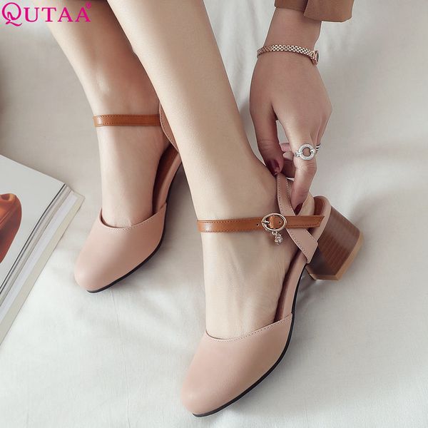 qutaa 2019 women pumps square high heel round toe pu leather women shoes crystal ankle strap ladies wedding shoes size 34-43, Black
qutaa 2019 women pumps square high heel round toe pu leather women shoes crystal ankle strap ladies wedding shoes size 34-43, Black