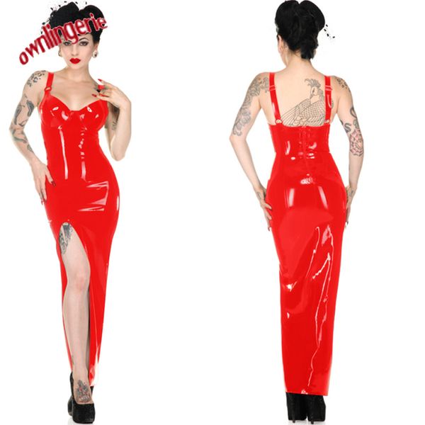 sexy hanging shoulder glossy catsuit dance zipper back bandage dress pvc wet look women leather bodycon nightwear fetish dress, Black
sexy hanging shoulder glossy catsuit dance zipper back bandage dress pvc wet look women leather bodycon nightwear fetish dress, Black