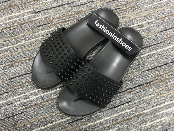 men slippers red bottoms pool fun flat luxury designer spikes flip beach slides tide male home slippers non-slip leather mens casual shoes, Black
men slippers red bottoms pool fun flat luxury designer spikes flip beach slides tide male home slippers non-slip leather mens casual shoes, Black