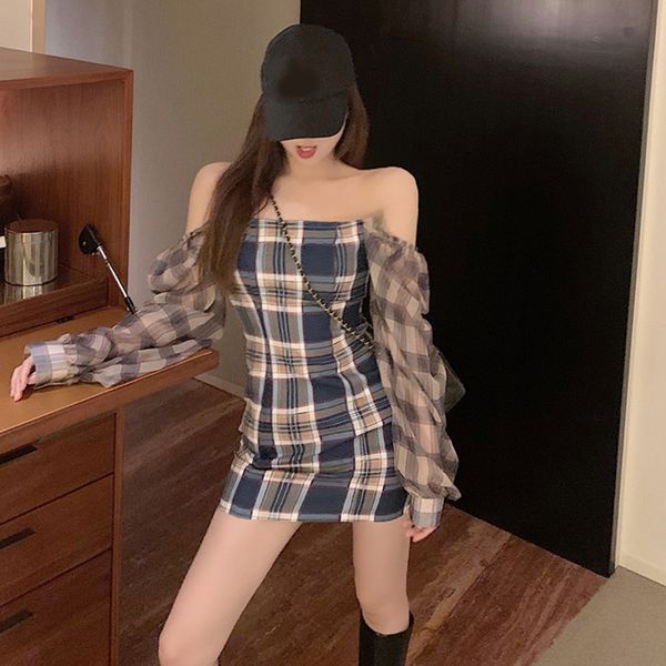 nana fashion womens dress shop waist slimming skirt plaid off-shoulder dress early autumn temperament goddess fan clothes, White;black
nana fashion womens dress shop waist slimming skirt plaid off-shoulder dress early autumn temperament goddess fan clothes, White;black