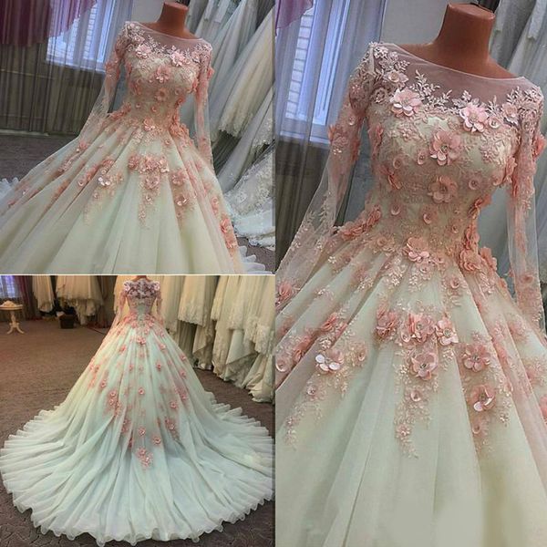 muslim wedding dresses middle east 3d-floral appliques beaded lace bridal gowns illusion long sleeve wedding vestidos quinceanera dresses, White
muslim wedding dresses middle east 3d-floral appliques beaded lace bridal gowns illusion long sleeve wedding vestidos quinceanera dresses, White