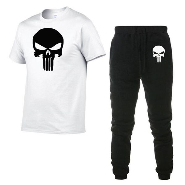 punisher summer men's sets two pieces sets casual tracksuit male tshirt gyms fitness trouser, Gray
punisher summer men's sets two pieces sets casual tracksuit male tshirt gyms fitness trouser, Gray