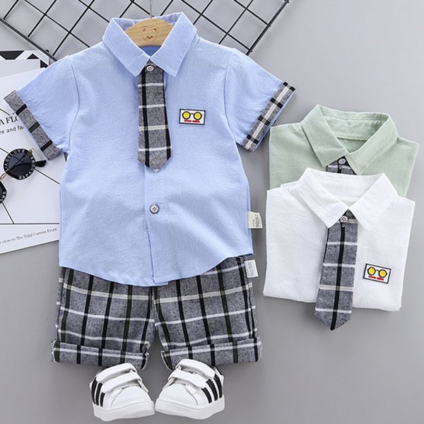 baby boy clothing set симпатичная летняя футболка +платный короткий клетчатый галстук мальчики одежда шорты костюм для детей джентльменский, White
baby boy clothing set симпатичная летняя футболка +платный короткий клетчатый галстук мальчики одежда шорты костюм для детей джентльменский, White