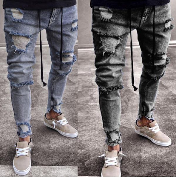 a european and american trendy jeans manufacturer, a source of men's holes, elastic zipper feet pants wholesale, Blue
a european and american trendy jeans manufacturer, a source of men's holes, elastic zipper feet pants wholesale, Blue
