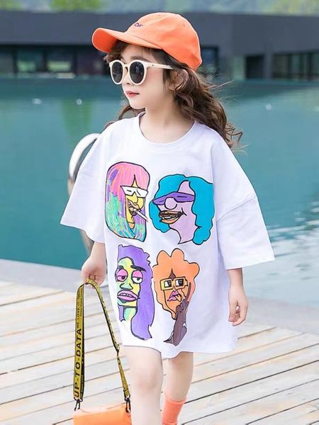summer loose thin t-shirt female fashion novelty pattern mother and daughter matching clothes long white, Blue
summer loose thin t-shirt female fashion novelty pattern mother and daughter matching clothes long white, Blue