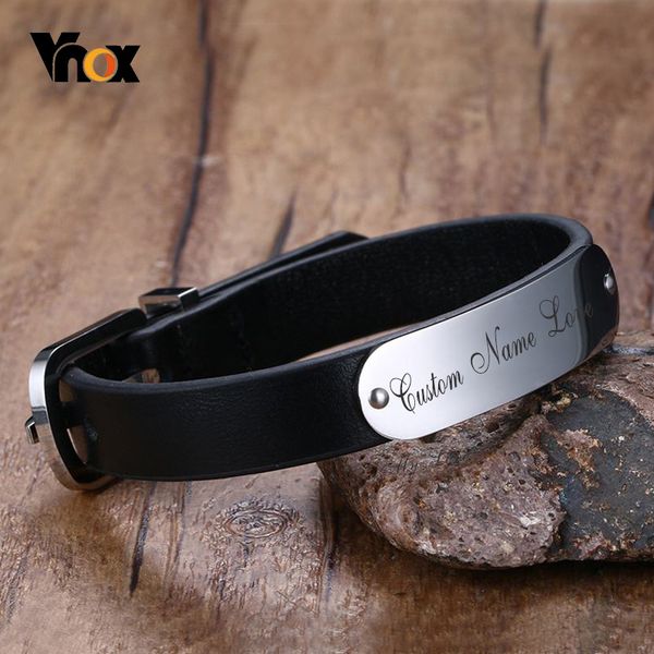 vnox mens custom engraving name love date inspirational messages black genuine leather bracelets bangles size adjustable, Golden;silver
vnox mens custom engraving name love date inspirational messages black genuine leather bracelets bangles size adjustable, Golden;silver