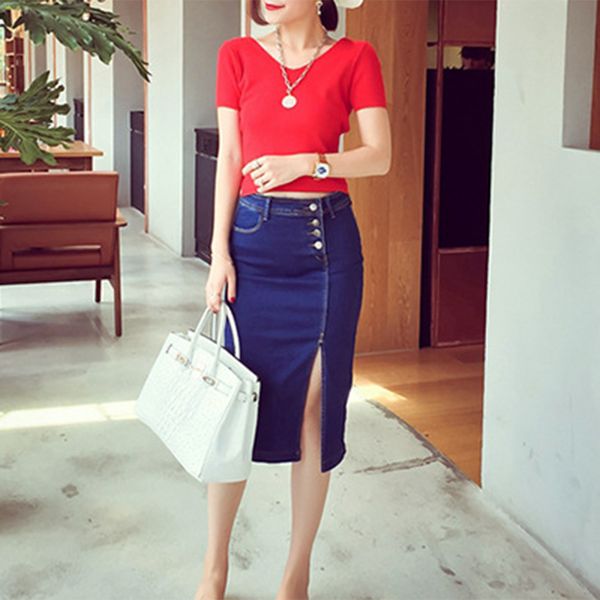 new 2019 package hip skirt slit jeans skirts women step denim skirt slim female lady waist skirts long spring summer, Black
new 2019 package hip skirt slit jeans skirts women step denim skirt slim female lady waist skirts long spring summer, Black