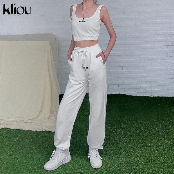 women's pants & capris kliou cotton sweatpants women cargo trousers casual femme fall high waist loose bandage quality female joggers, Black;white
women's pants & capris kliou cotton sweatpants women cargo trousers casual femme fall high waist loose bandage quality female joggers, Black;white