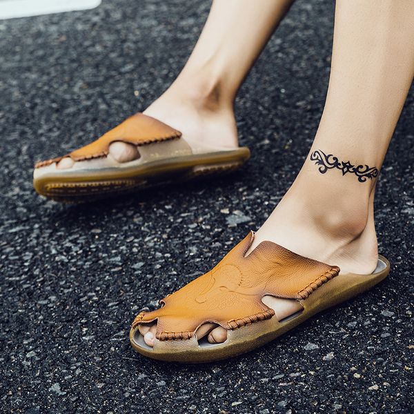 47-48 summer cowhide sandals men's anti-slip men sandals closed-toe men's first layer handmade large size, Black
47-48 summer cowhide sandals men's anti-slip men sandals closed-toe men's first layer handmade large size, Black