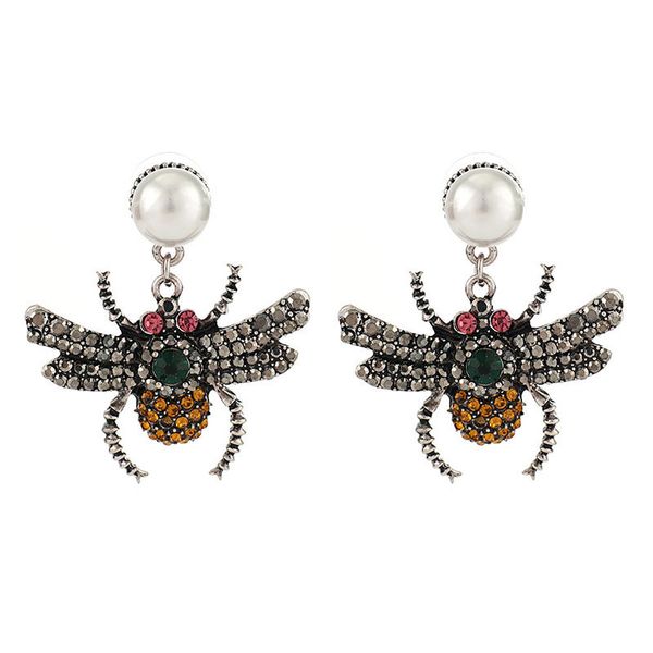 new trendy fashion luxury designer exaggerated colorful diamond rhinestone lovely cute bee pearl stud earrings for women, Golden;silver
new trendy fashion luxury designer exaggerated colorful diamond rhinestone lovely cute bee pearl stud earrings for women, Golden;silver