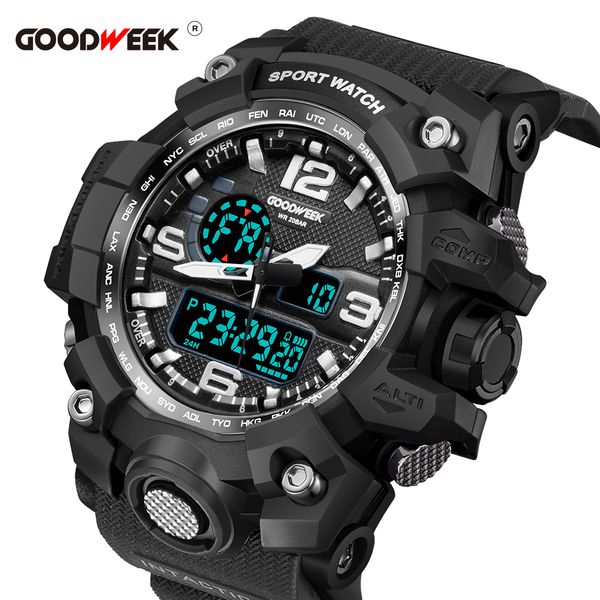 goodweek man sport watch army waterproof digital quartz watch for men dual display watches swimming relogios masculino, Slivery;brown
goodweek man sport watch army waterproof digital quartz watch for men dual display watches swimming relogios masculino, Slivery;brown