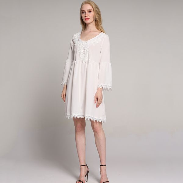summer casual lace dress women flare sleeve sundress simple v neck beachwear sundress vestido mujer, Black;gray
summer casual lace dress women flare sleeve sundress simple v neck beachwear sundress vestido mujer, Black;gray