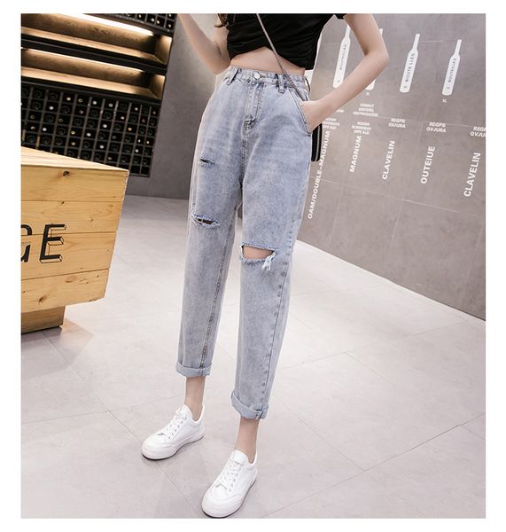 light blue female new tide turnip pants corduroy and feet