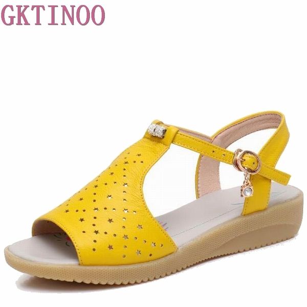 gktinoo 2020 genuine leather women sandals fashion summer sweet women flats heel sandals ladies shoes large size 35-43, Black 
gktinoo 2020 genuine leather women sandals fashion summer sweet women flats heel sandals ladies shoes large size 35-43, Black