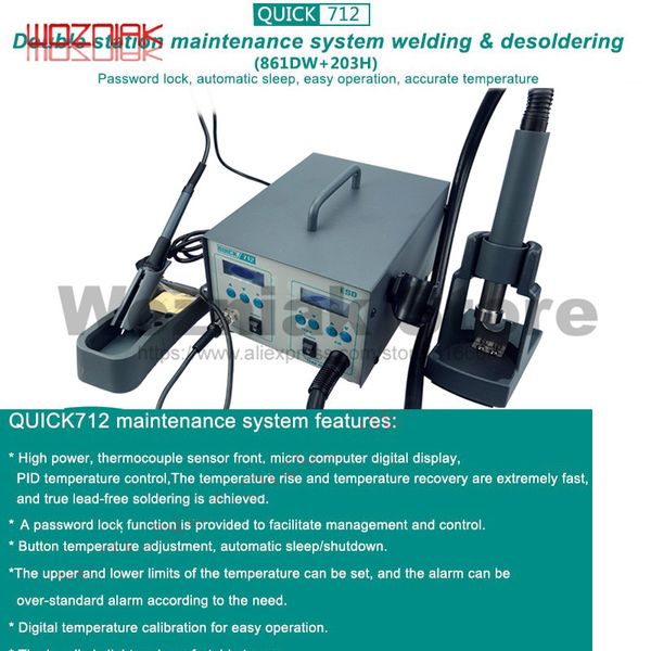 2019 new original quick 712 lead 2in1 esd 1000w rework station air + station iron with 7 air nozzles 861+203h
2019 new original quick 712 lead 2in1 esd 1000w rework station air + station iron with 7 air nozzles 861+203h