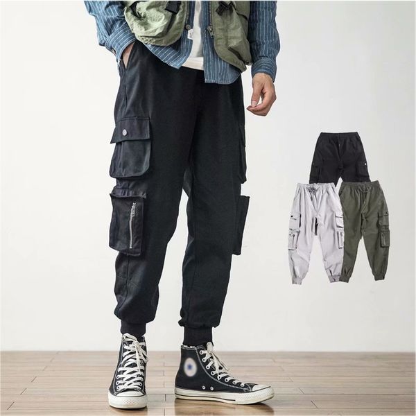 men's pants overalls elastic ankle tied baned trousers loose sweatpants hip hop casual zipper multi-pocket, Black
men's pants overalls elastic ankle tied baned trousers loose sweatpants hip hop casual zipper multi-pocket, Black