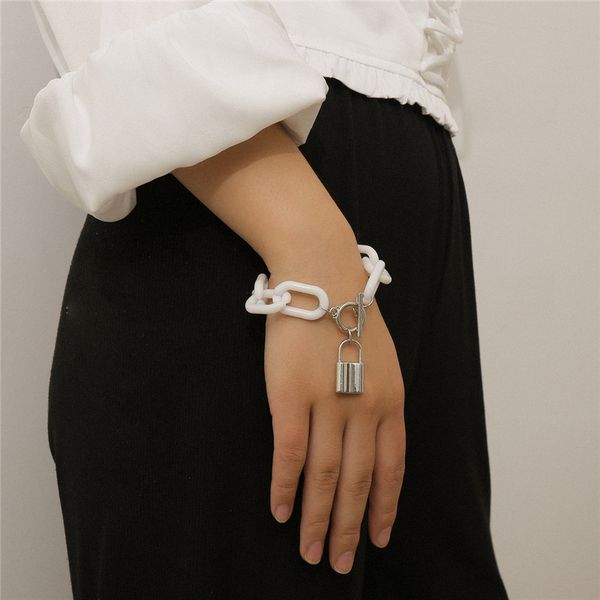 10pcs/lot america ot buckle simple bracelet punk thick lock acrylic hand chain women fluorescent fashion bracelets jewelry accessories, Golden;silver
10pcs/lot america ot buckle simple bracelet punk thick lock acrylic hand chain women fluorescent fashion bracelets jewelry accessories, Golden;silver