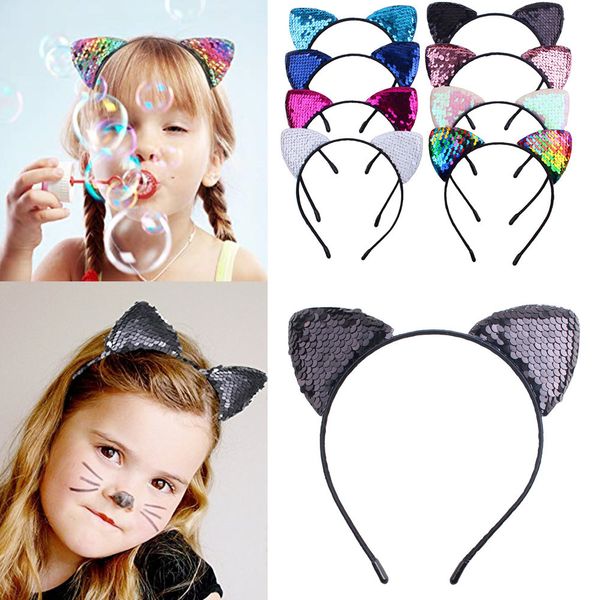 new flip sequins cat ears headband children's birthday headband hair band girl headdress sticks christmas halloween gift, Slivery;white
new flip sequins cat ears headband children's birthday headband hair band girl headdress sticks christmas halloween gift, Slivery;white
