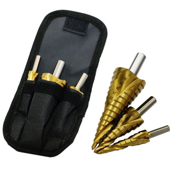 3pcs golden hss helix spiral grooved step drill bits titanium coated cut set hole cutter 1/4" hex shank/trigonal handle
3pcs golden hss helix spiral grooved step drill bits titanium coated cut set hole cutter 1/4" hex shank/trigonal handle