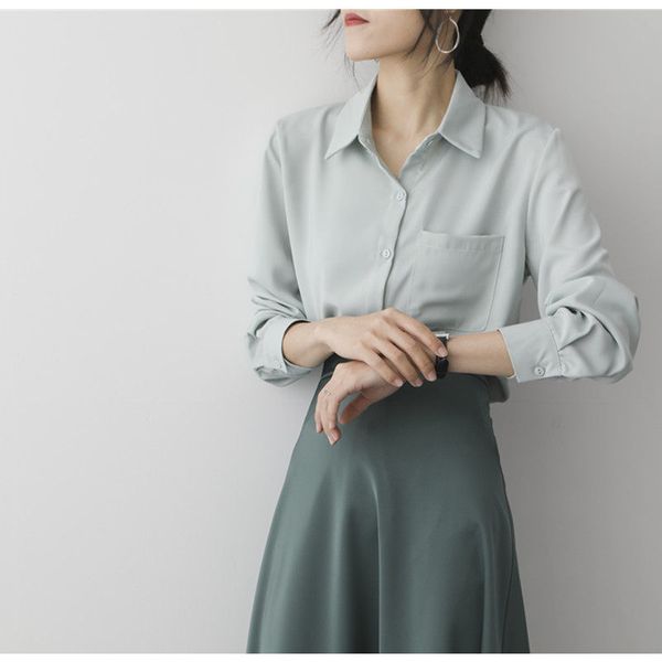 women's blouses & shirts lux angner women summer long sleeve chiffon solid color shirt fashion korean office formal blouse female, White
women's blouses & shirts lux angner women summer long sleeve chiffon solid color shirt fashion korean office formal blouse female, White
