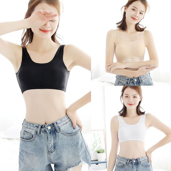 women seamless ice silk bra underwear solid color push up padded vest brassiere removable pads wiresport crop top, Black;white
women seamless ice silk bra underwear solid color push up padded vest brassiere removable pads wiresport crop top, Black;white