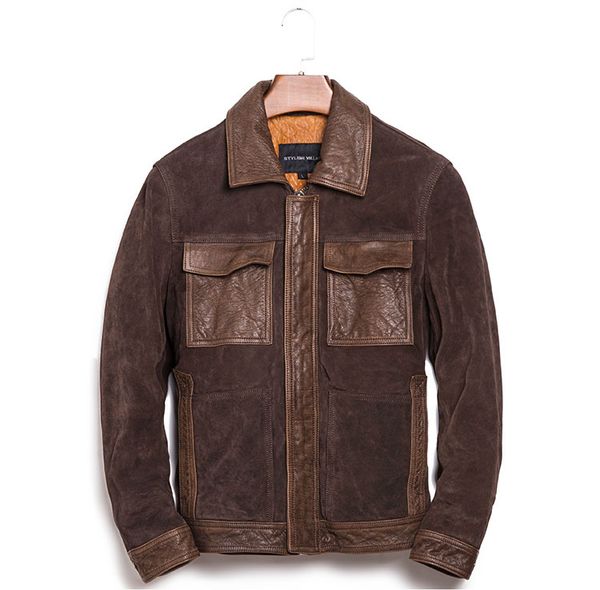 autumn leisure style men's genuine leather jacket cowhide suede leather winter coat lapel slim short locomotive clothing brown, Black
autumn leisure style men's genuine leather jacket cowhide suede leather winter coat lapel slim short locomotive clothing brown, Black