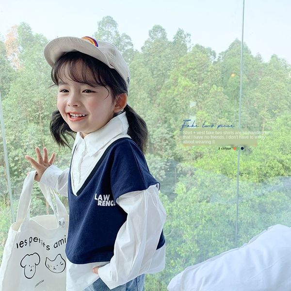 deer and clothes deer girls autumn fake two-piece shirt children's and children's long-sleeved shirt baby clothes, White;black
deer and clothes deer girls autumn fake two-piece shirt children's and children's long-sleeved shirt baby clothes, White;black
