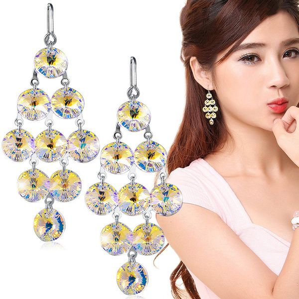 fashion s925 tremella hook charm big earrings with multicolor stones long crystal rhombus tassel jewelry dangle earrings brincos, Golden
fashion s925 tremella hook charm big earrings with multicolor stones long crystal rhombus tassel jewelry dangle earrings brincos, Golden