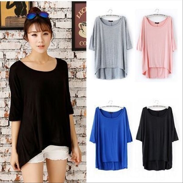 slim loose large size t- t-shirt dress modal front short back long plus fat short sleeve shirt fat mm women's dress, White
slim loose large size t- t-shirt dress modal front short back long plus fat short sleeve shirt fat mm women's dress, White