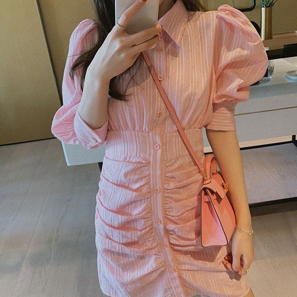 casual dresses 2021 summer net red customized, salt and sweet french style small waist long medium pink shirt dress female, Black;gray
casual dresses 2021 summer net red customized, salt and sweet french style small waist long medium pink shirt dress female, Black;gray